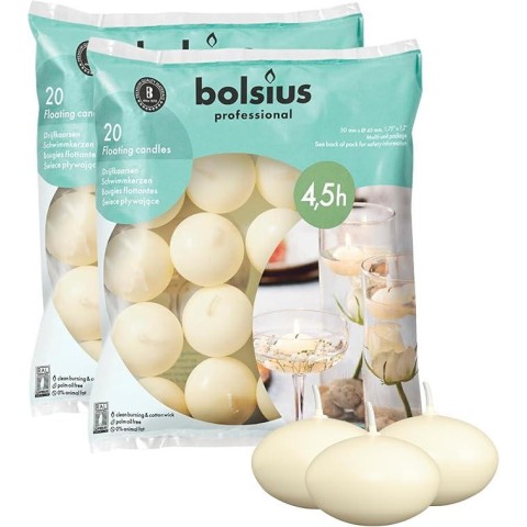 CANDELE GALLEGGIANTI 20PZ IVORY